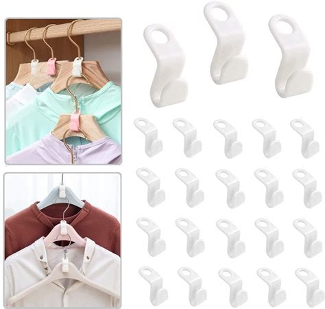 50pcs Clothes Hanger Connector Hooks White Colors Hanger Extender