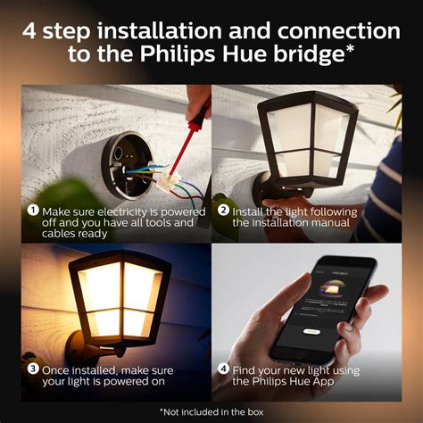 Philips Hue Econic Led Smart White And Colour Up Outdoor Wall Light Black Canadian Tire