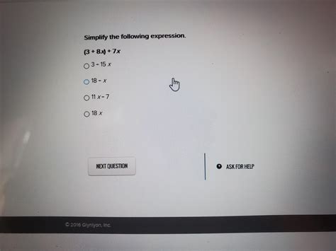 Simplify The Following Expression 3 8 X 7 X 3 15x 18 X 18 X11 X 7