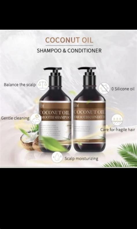 Coconut Oil Smooth Shampoo Conditioner Beauty And Personal Care Hair On