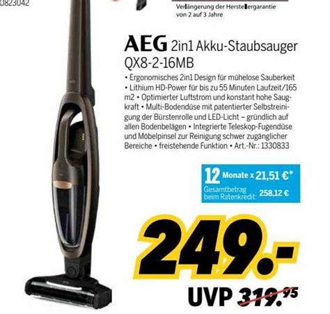 Aeg 2in1 Akku Staubsauger Qx8 2 16mb Angebot Bei Medimax 1prospektede