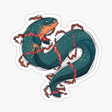 Electrifying Electric Eel Sticker For Sale By Fishbonee Redbubble