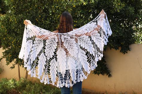 White Shawl Lace Crochet Shawl Wedding Shawl Wraps Shawls Large Shawll Crocheted Shawl Etsy