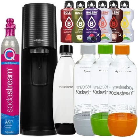 SodaStream Terra Set à eau gazeuse avec 4 bouteilles Cdiscount