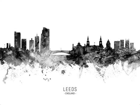 Leeds Skyline Leeds England Cityscape Art Print Poster - Etsy