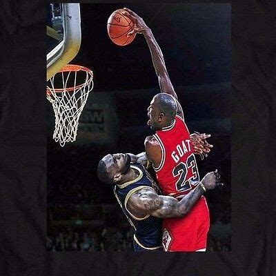 MICHAEL JORDAN DUNK ON LEBRON JAMES *CUSTOM OLDSKOOL ART* Shirt *MANY ...