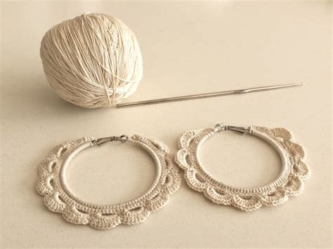 Upcycle A Pair Of Old Hoop Earrings Into Beautiful Crochet Earrings