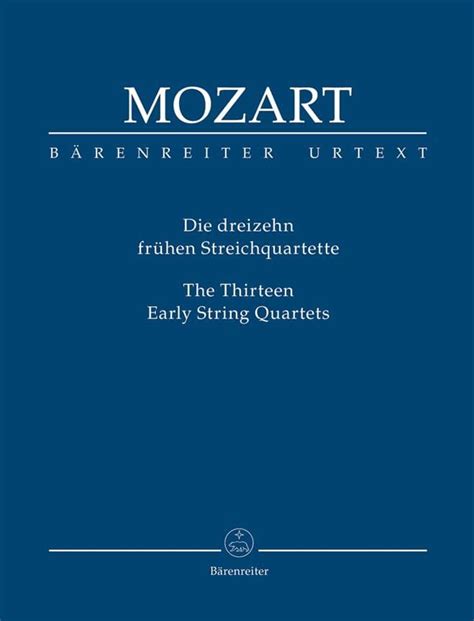 Les Premiers Quatuors Cordes Conducteur Mozart Partition