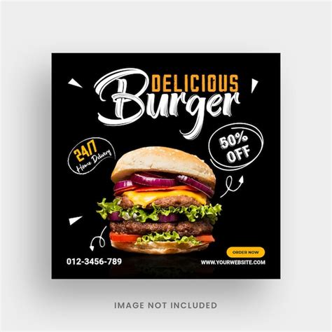 Premium Psd Special Fast Food Delicious Burger Menu Social Media Post