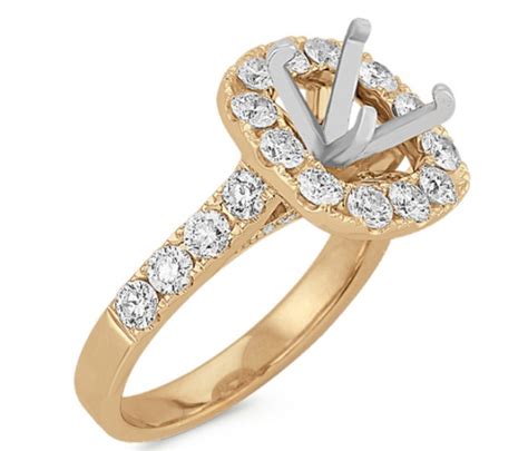 Shane Co Halo Diamond Engagement 14k Yellow Gold Ring For Women H1