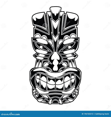 Totem of Hawaiian Tiki God Tribal Stock Illustration Vector Stock ...