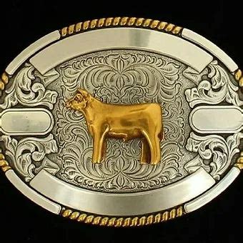 Crumrine Silver & Gold OVAL COW BELT BUCKLE w/ Floral tooling Rope edg – Tack N More