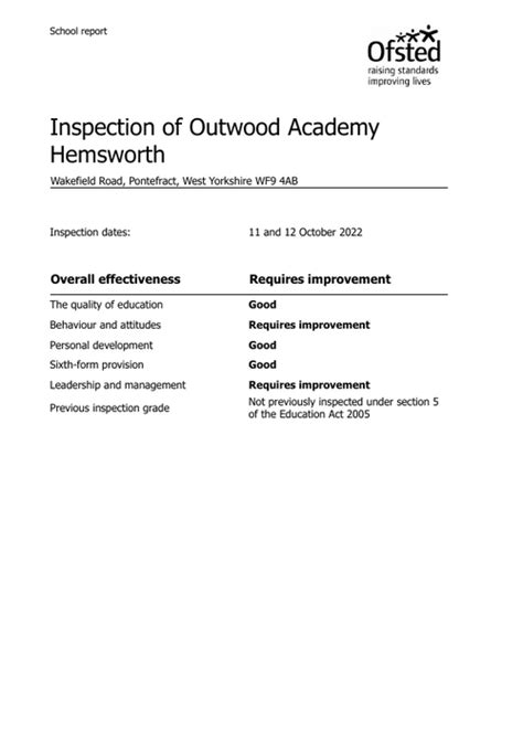 Ofsted Report - Outwood Academy Hemsworth