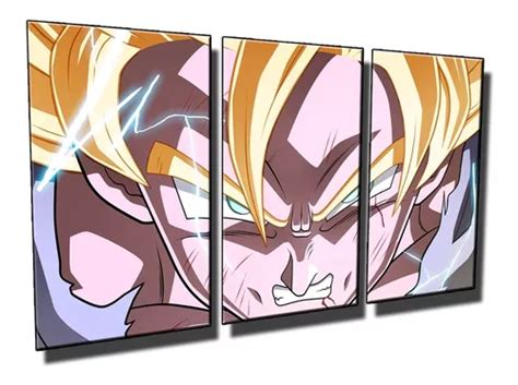 Cuadro Decorativo Goku Dragon Ball Z Super Sayayin 30x50cm Meses Sin