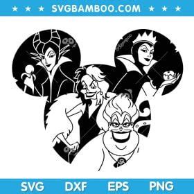 Disney Ears Villains SVG Maleficent Cruella Ursula