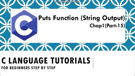 Use Of Puts Function How To Use Puts Function In C Language C