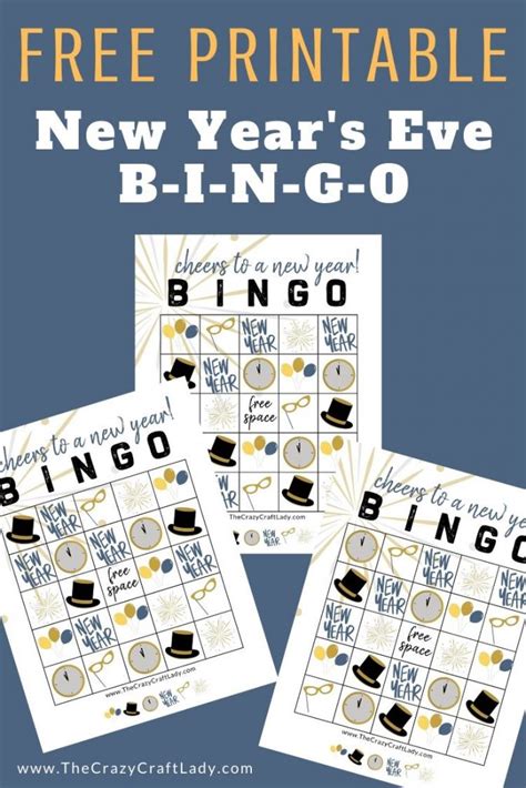 Free Printable New Years Eve Bingo Sheets The Crazy Craft Lady