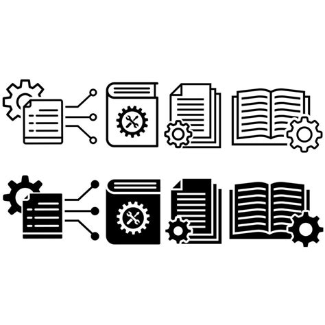 Document Vector Icon Set Technical Documentation Illustration Sign