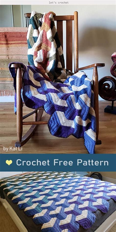 Tumbling Blocks Blanket Crochet Free Pattern Artofit