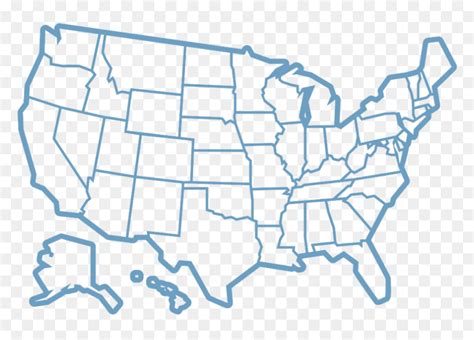 United States Map Blue