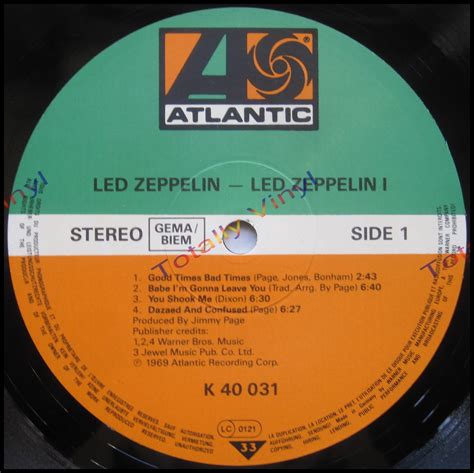 Totally Vinyl Records Led Zeppelin Led Zeppelin Lp