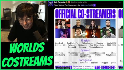 Caedrel Reacts To Worlds Co Streamers Announcement Youtube