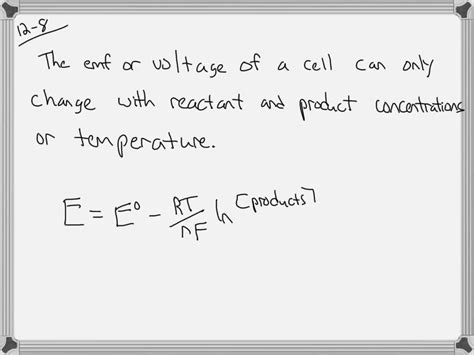 Solved Which Of The Following Can Alter The Emf Of An Electrochemical