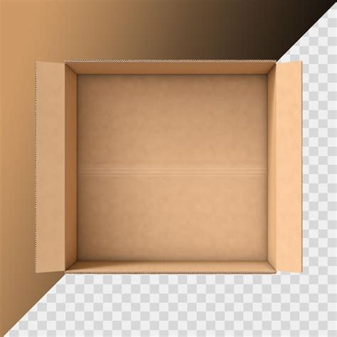 Premium PSD Empty Cardboard Box Isolated On Transparent Background