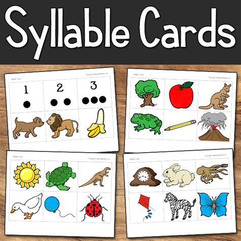 Printable Syllable Cards For Literacy Activities