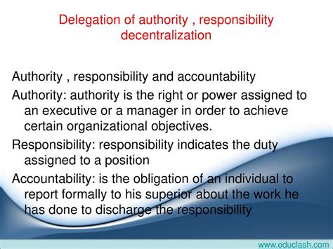 Delegation Of Authority And Responsibility