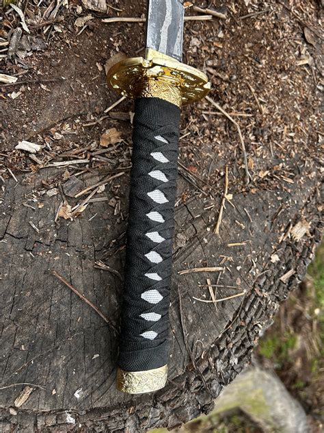 Handmade Ninja Katana Sword in Damascus Steel Blade, Samurai, Ninjato ...