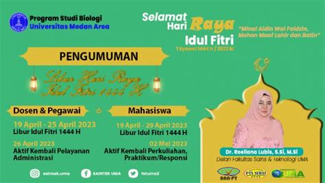 Libur Idul Fitri 1444 H Universitas Medan Area