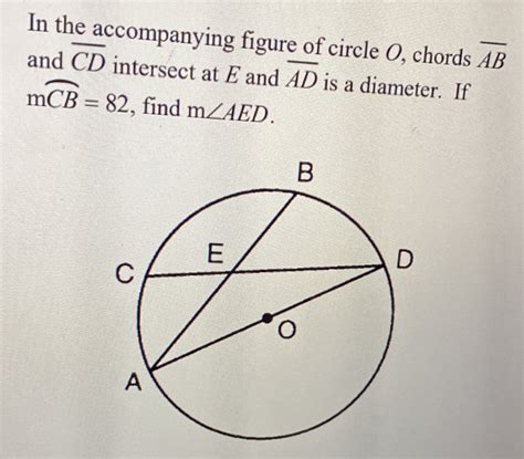 Solved In The Accompanying Figure Of Circle O Chords Overline AB And