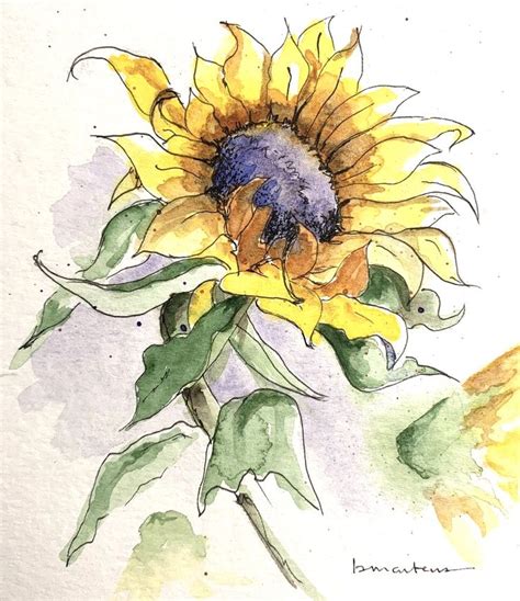 Sunflower Watercolor Painting