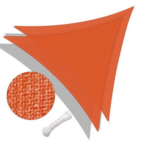 2 Pack 25 Ft 97 UV Block Triangle Sun Shade Sail Canopy For Outdoor