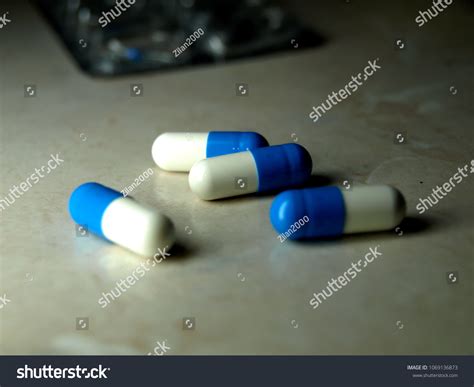 Two Color Pills Blue White Capsules Stock Photo 1069136873 Shutterstock