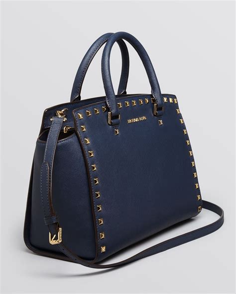 Lyst Michael Michael Kors Satchel Selma Stud Large In Black