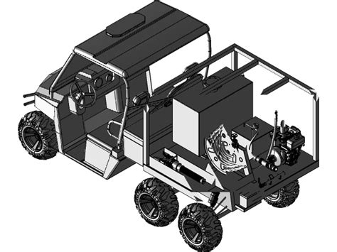 Fire Fighting Skid On Atv 3d Cad Model Library Grabcad