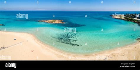 Aerial Panoramic Coastal View Of Fig Tree Beach A Popular Tourist