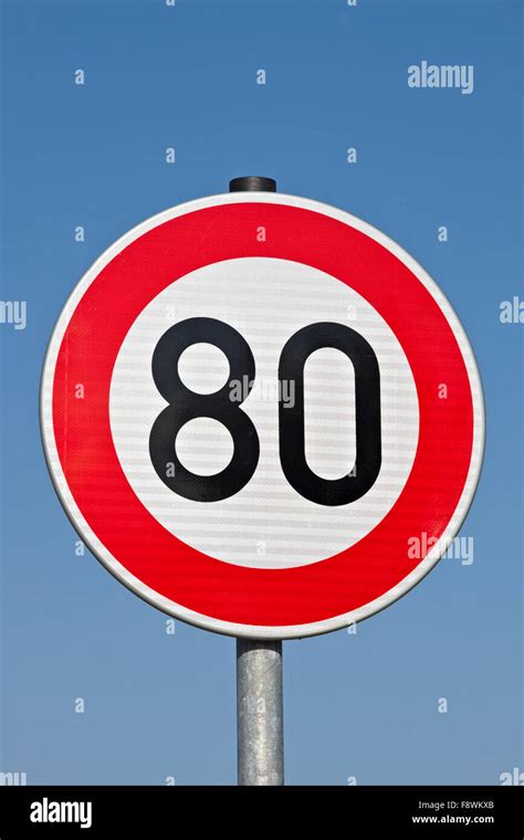 German Speed Limit Traffic Sign Stock Photos German Speed Limit