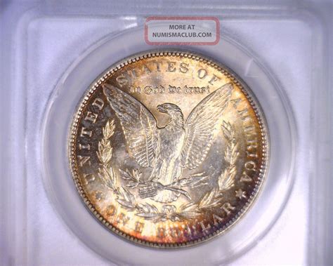 Ms Anacs Beautifully Toned Morgan Silver Dollar U S Coin