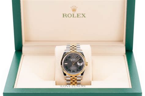 Rolex Datejust 36mm Wimbledon Two Tone Yellow Gold Steel 126233