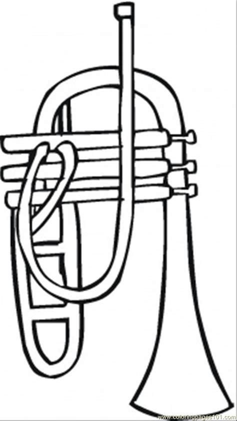 Simple Trumpet Coloring Pages