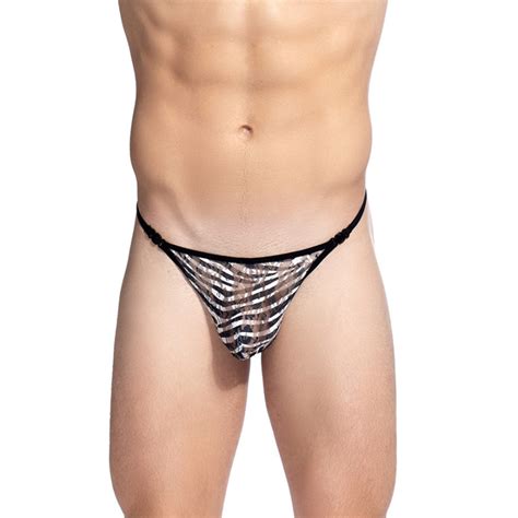 Cory Striptease Thong Striptease Thong For Men In Zebra Print Lace