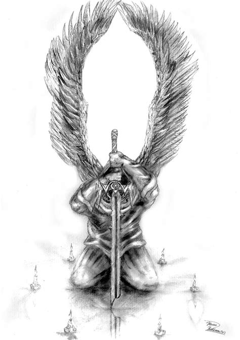 Kneeling Angel Drawing at PaintingValley.com | Explore collection of ...