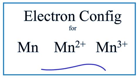 Electron Configuration For Mn Mn2 Mn3 And Mn4 Manganese And