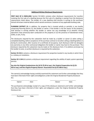 Virginia Residential Property Disclosure Version Pdf