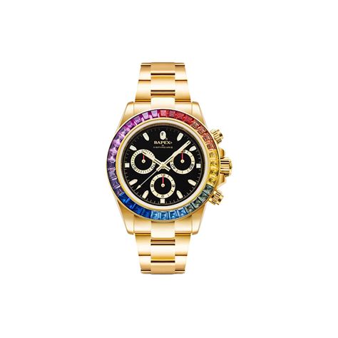 Bape Type 4 Bapex Crystal Stone Watch Goldbape Type 4 Bapex Crystal