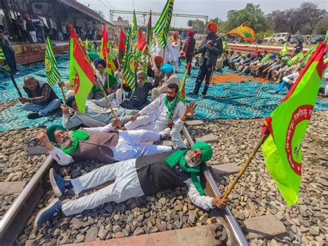 Rail Roko Protest Farmers Squat On Tracks Across Punjab Train