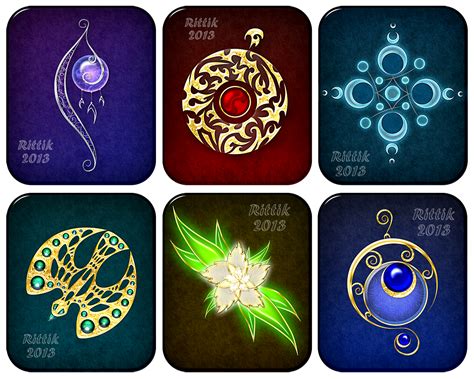 Magic Items Set 1 By Rittik Designs On Deviantart Anime Jewelry